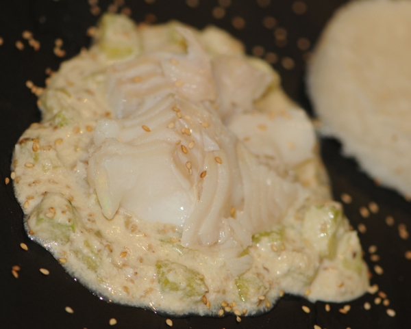Recette de cuisine : Cabillaud à la noix de coco et au concombre