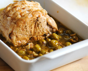 Recette de cuisine : Rôti de porc aux olives