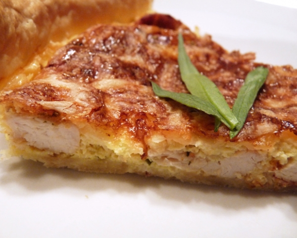 Recette de cuisine : Quiche au poulet et à l'estragon