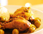 Poulet au curry et aux olives