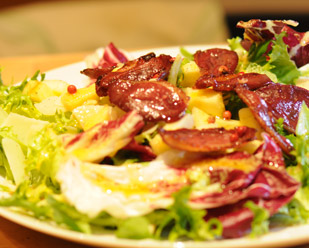 Recette de cuisine : Salade magret de canard et pomme