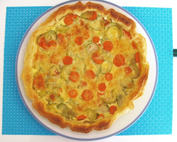 Recette de cuisine : Tarte carottes et courgettes