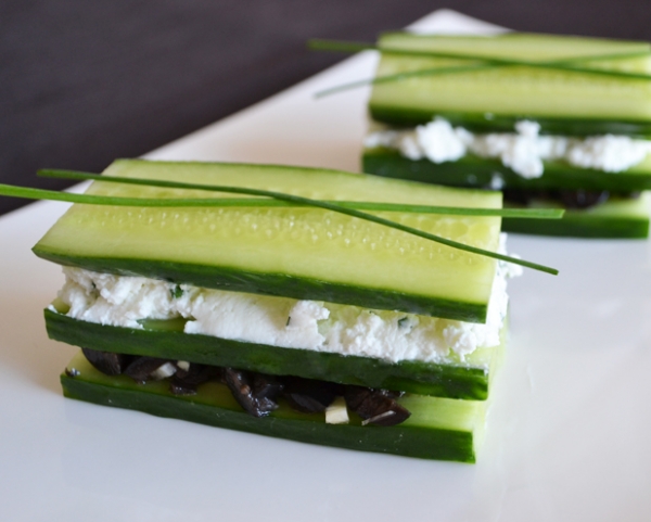 Recette de cuisine : BouchÃ©es de concombre et fromage frais