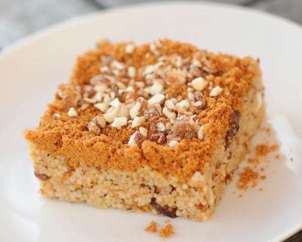 Recette de cuisine : Taboulé sucré aux spéculoos, amandes et fruits sec