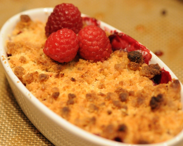 Recette de cuisine : Crumble framboises