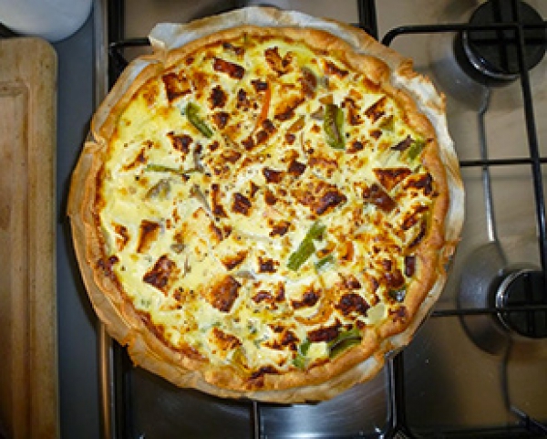 Recette de cuisine : Tarte aux poivrons et feta