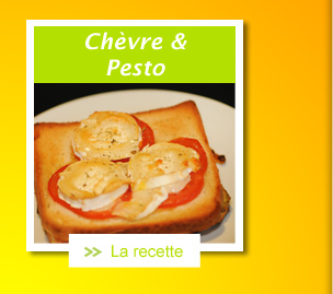 Croque pesto et chvre gratin