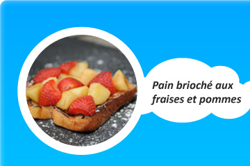 Pain brioch aux fraises et aux pommes