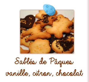 Sablés de Pâques vanille, citron, chocolat