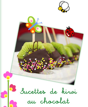 sucettes de kiwi au chocolat