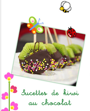 Sucettes de kiwi au chocolat