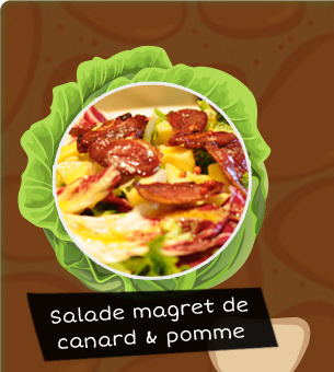 Salade magret de canard et pomme