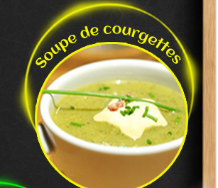 Soupe de courgettes et sa crème champêtre